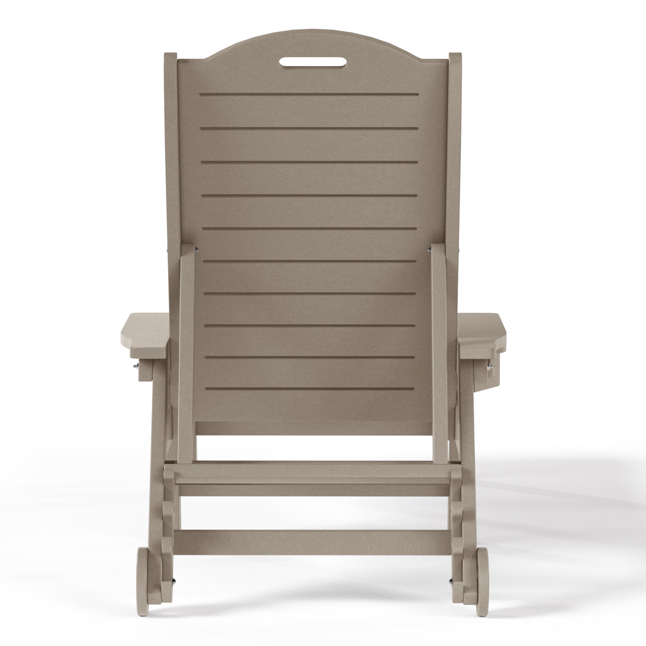 Aruba Outdoor HDPE Patio Chaise Lounge With Wheels & Cup Holder