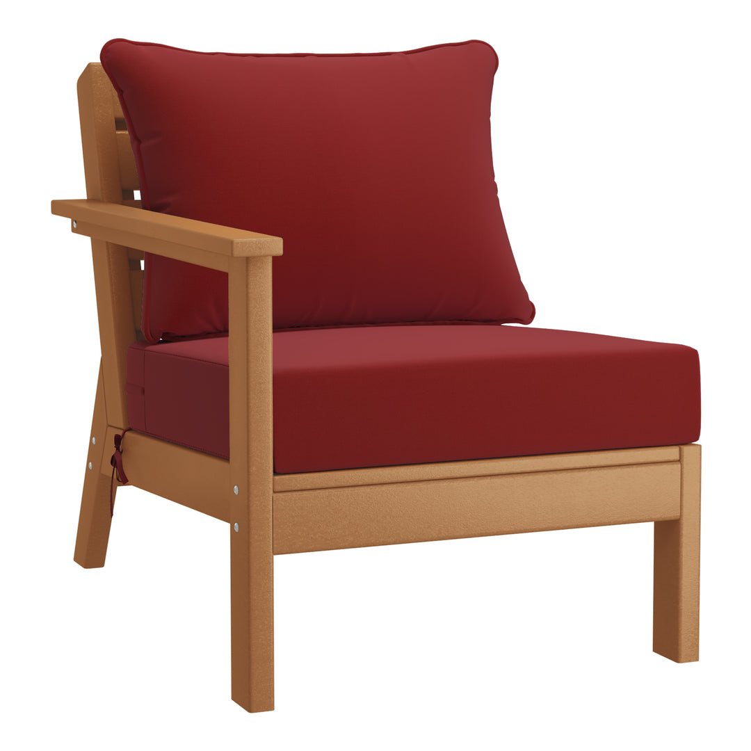 Avalon Outdoor Patio HDPE Sectional Sofa with Patio Cushions