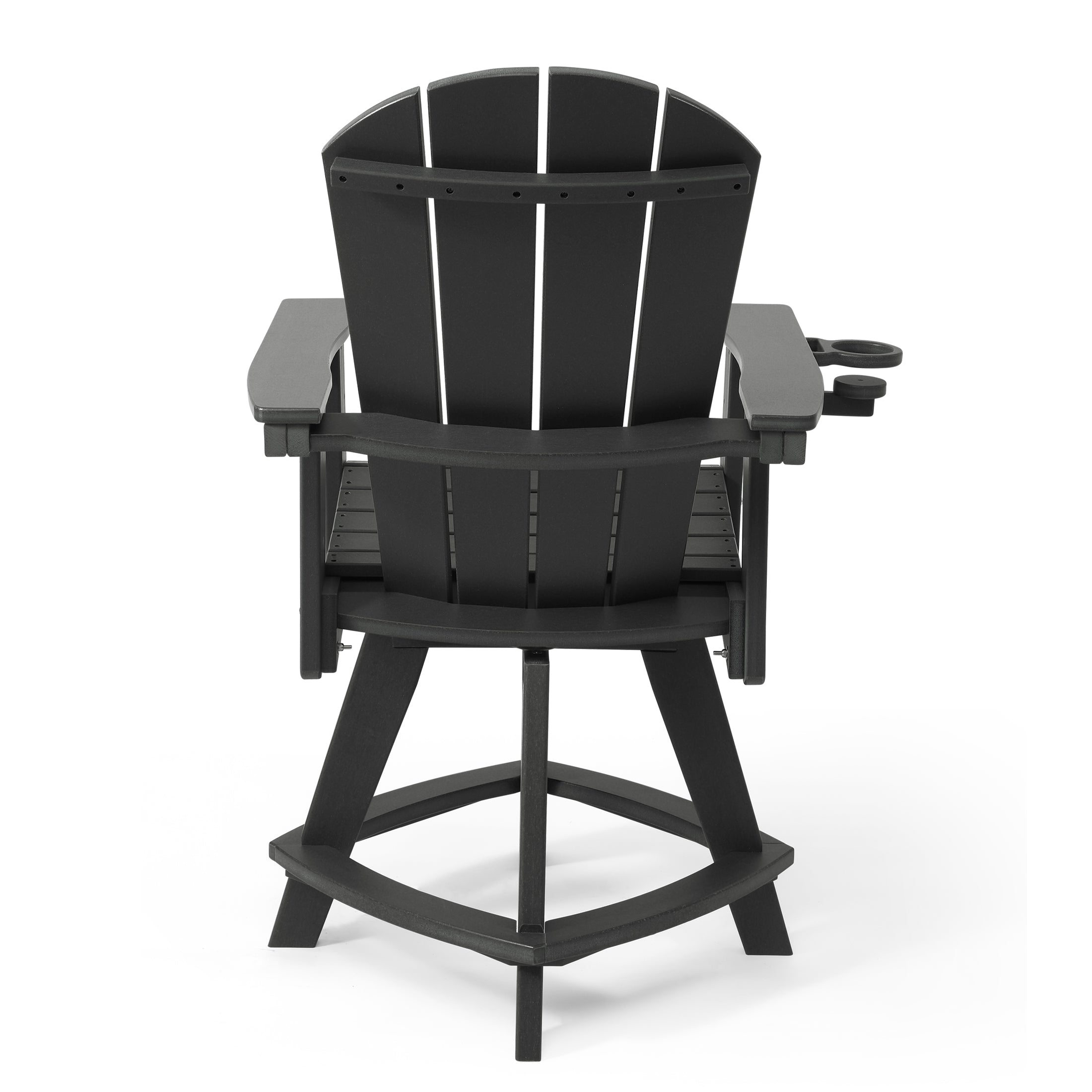 Malibu Outdoor HDPE Adirondack Swivel Counter Height Bar Chair With Cup Holder