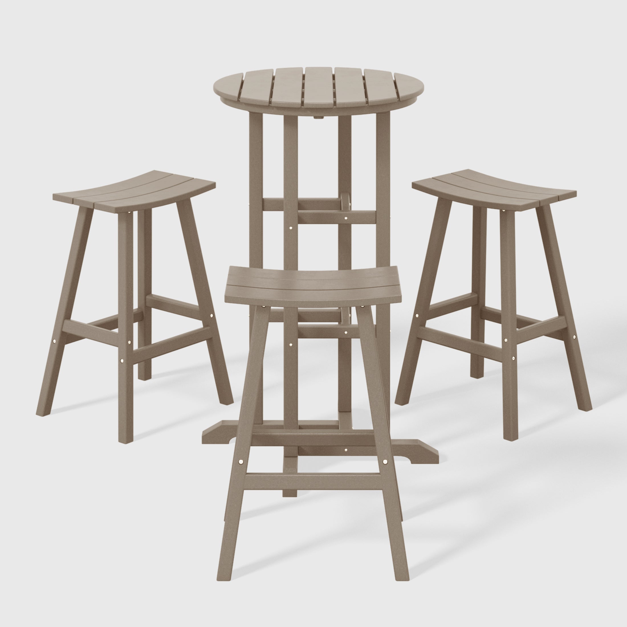 Malibu Outdoor Patio Bar Height Table and Bar Stool 4-Piece Dining Set