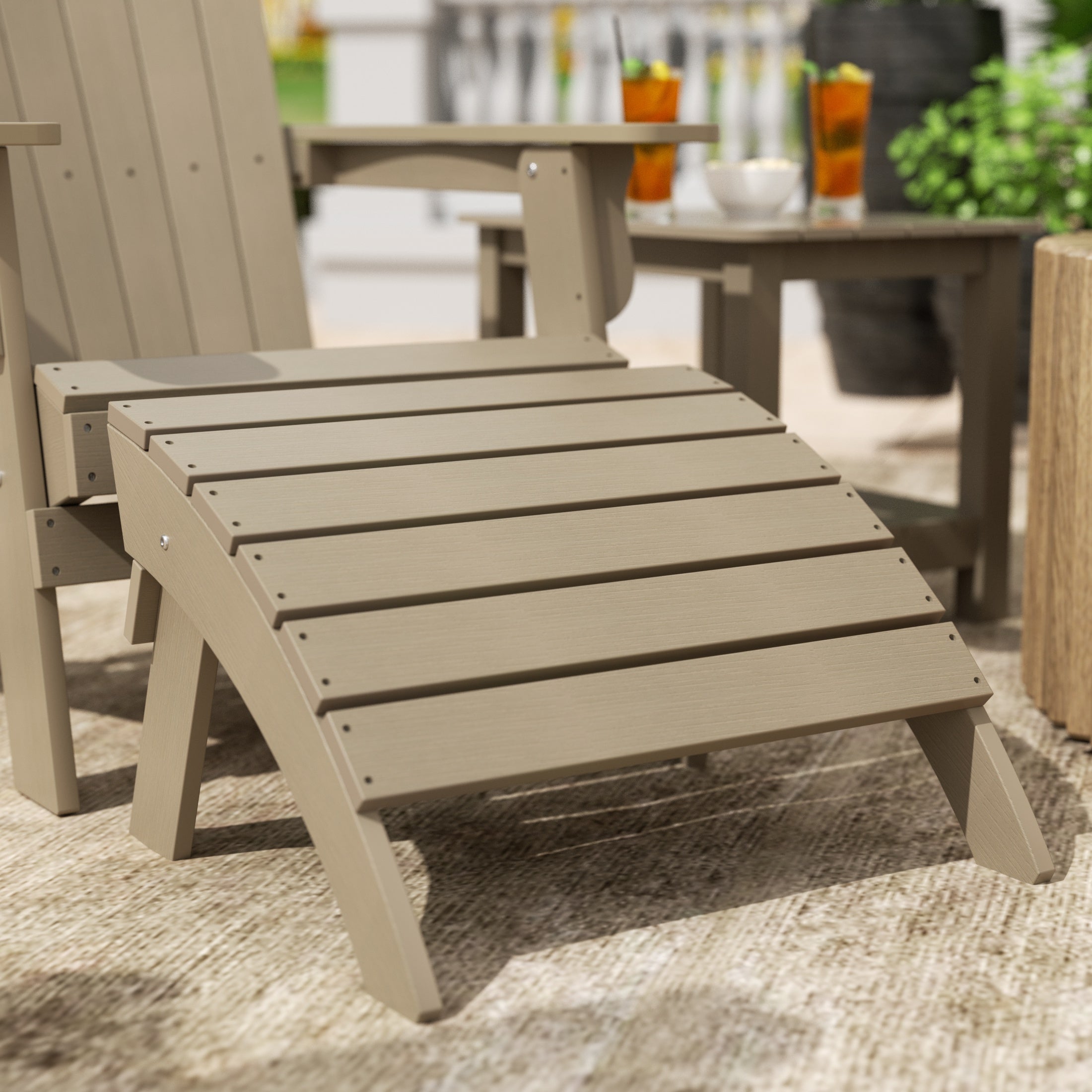 Tuscany Outdoor Patio All-weather Modern Folding Ottoman