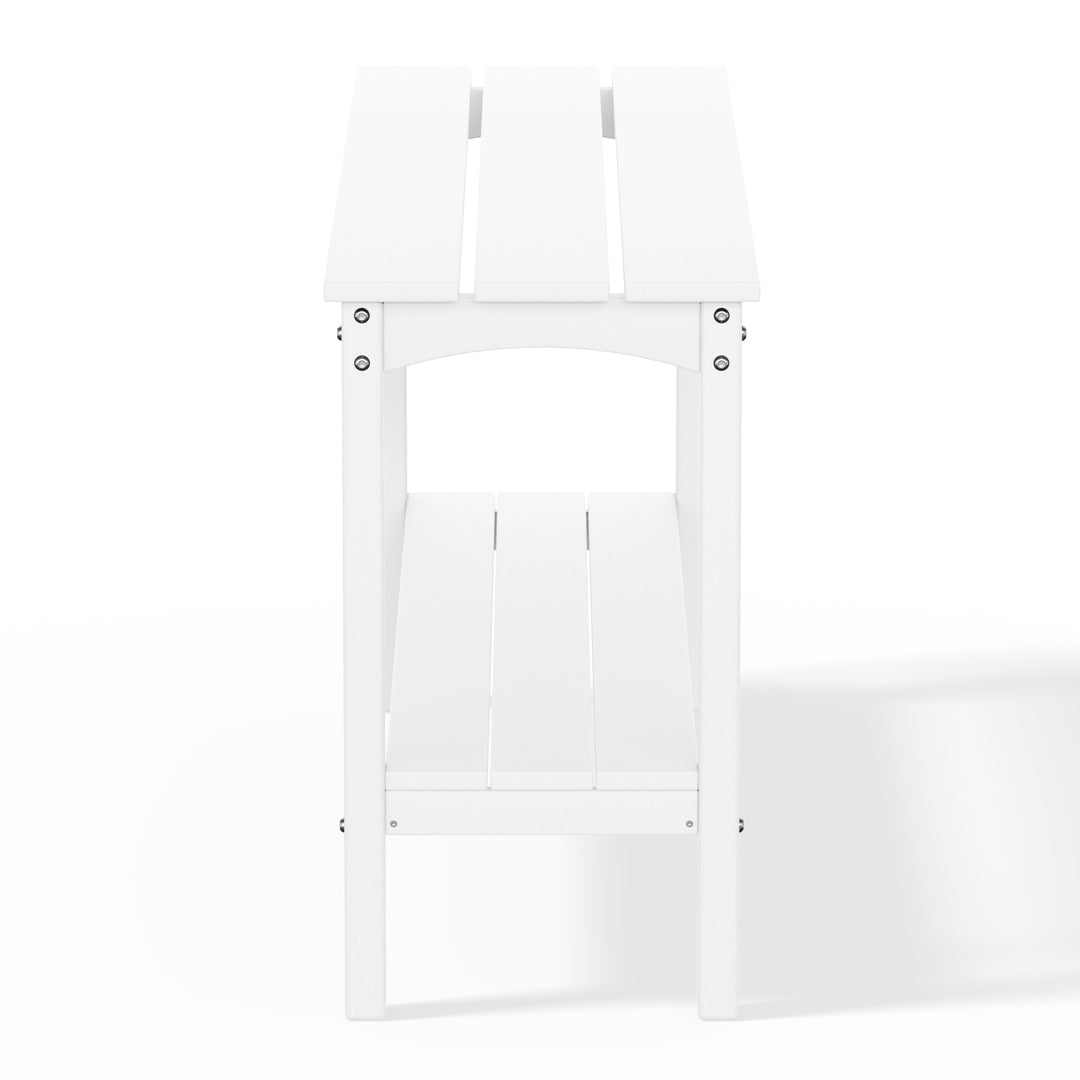 Malibu 55" Outdoor Patio HDPE Adirondack 2-Tier Shelf Console Table