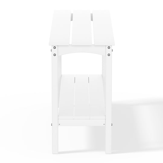 Malibu 55" Outdoor Patio HDPE Adirondack 2-Tier Shelf Console Table