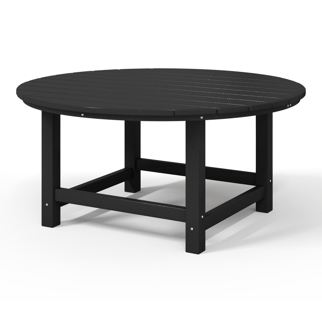 Malibu Low Outdoor HDPE Round Patio Coffee Table