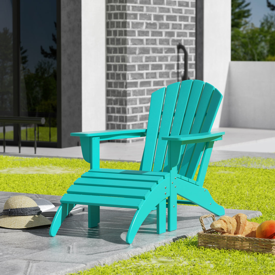 Dylan Outdoor Adirondack Chair With Ottoman 2-Piece Set