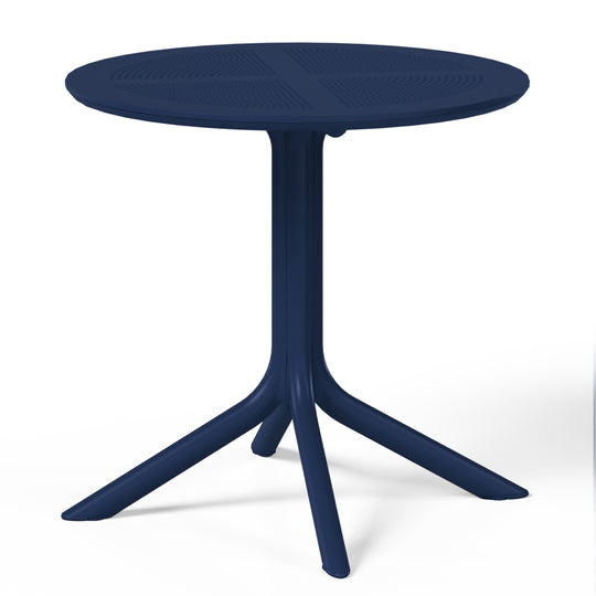 Playa 5-Piece Modern Round Patio Dining Table Set with Stackable Patio Dining Chairs