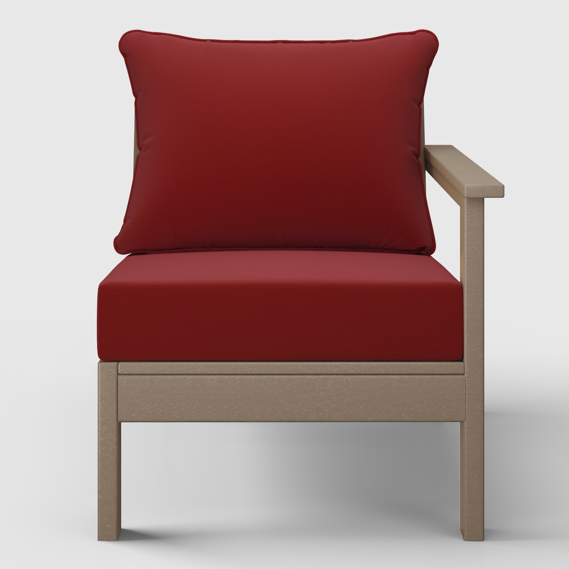 Avalon Outdoor Patio HDPE Right Arm Sectional Corner Club Chair with Patio Cushions