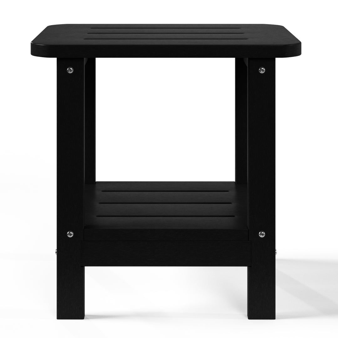 Aruba 2-Tier Outdoor HDPE Modern Adirondack Square Patio Side Table