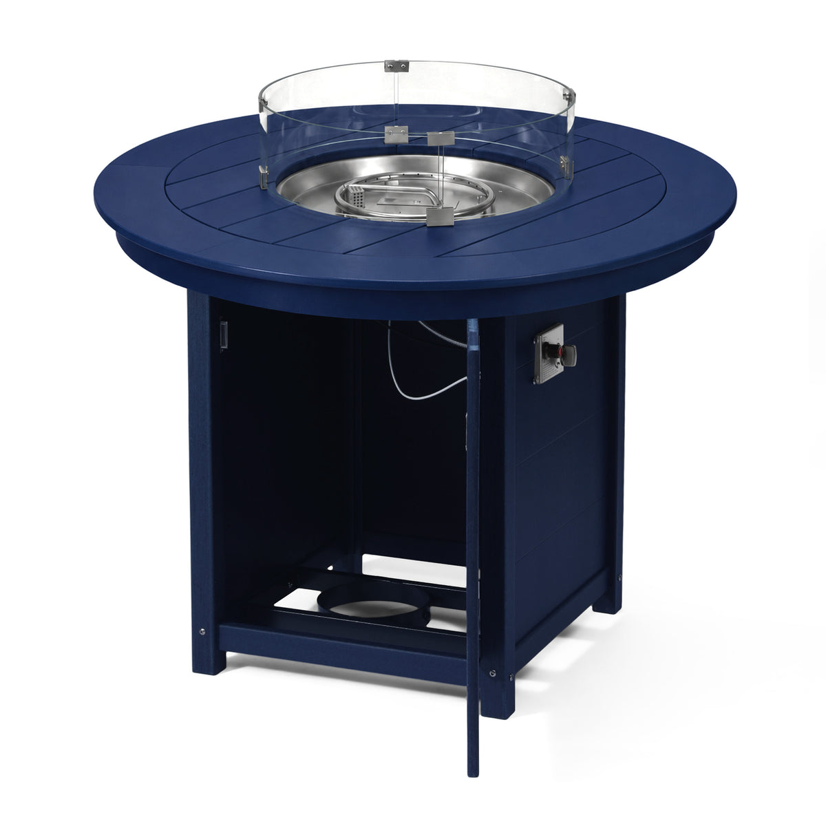 Helios 47" Modern Outdoor Patio Propane Round Counter Height Fire Pit Table