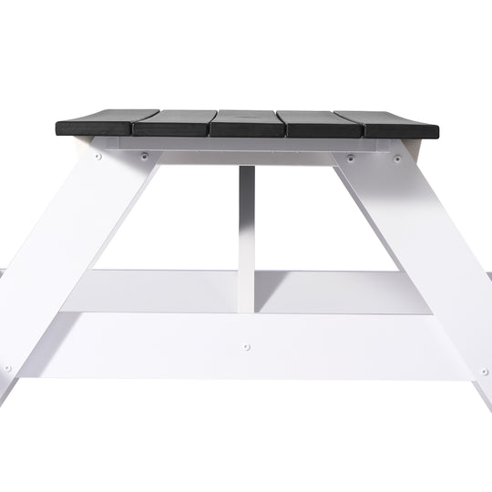 Greenville Outdoor 70" HDPE Plastic Picnic Table Bench With Umbrella Hole