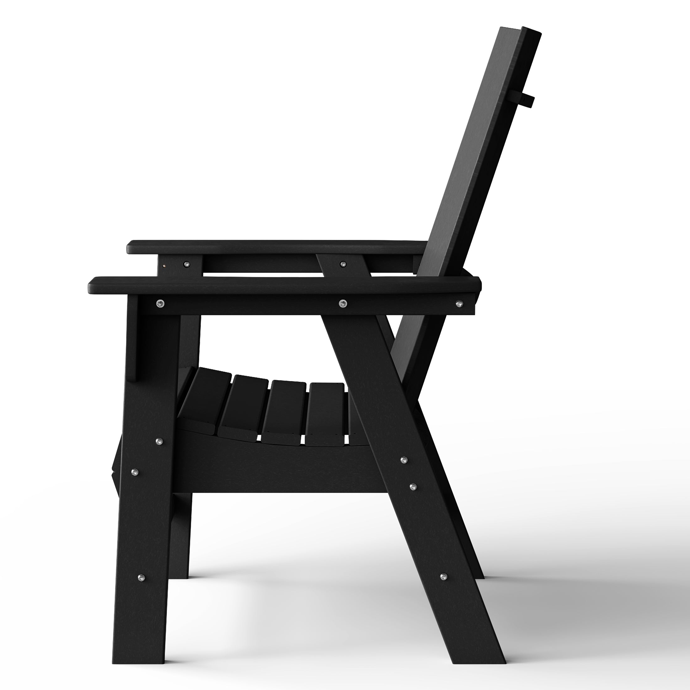 Ashore Outdoor Patio HDPE Plastic Modern Adirondack Dining Chairs (Set of 2)