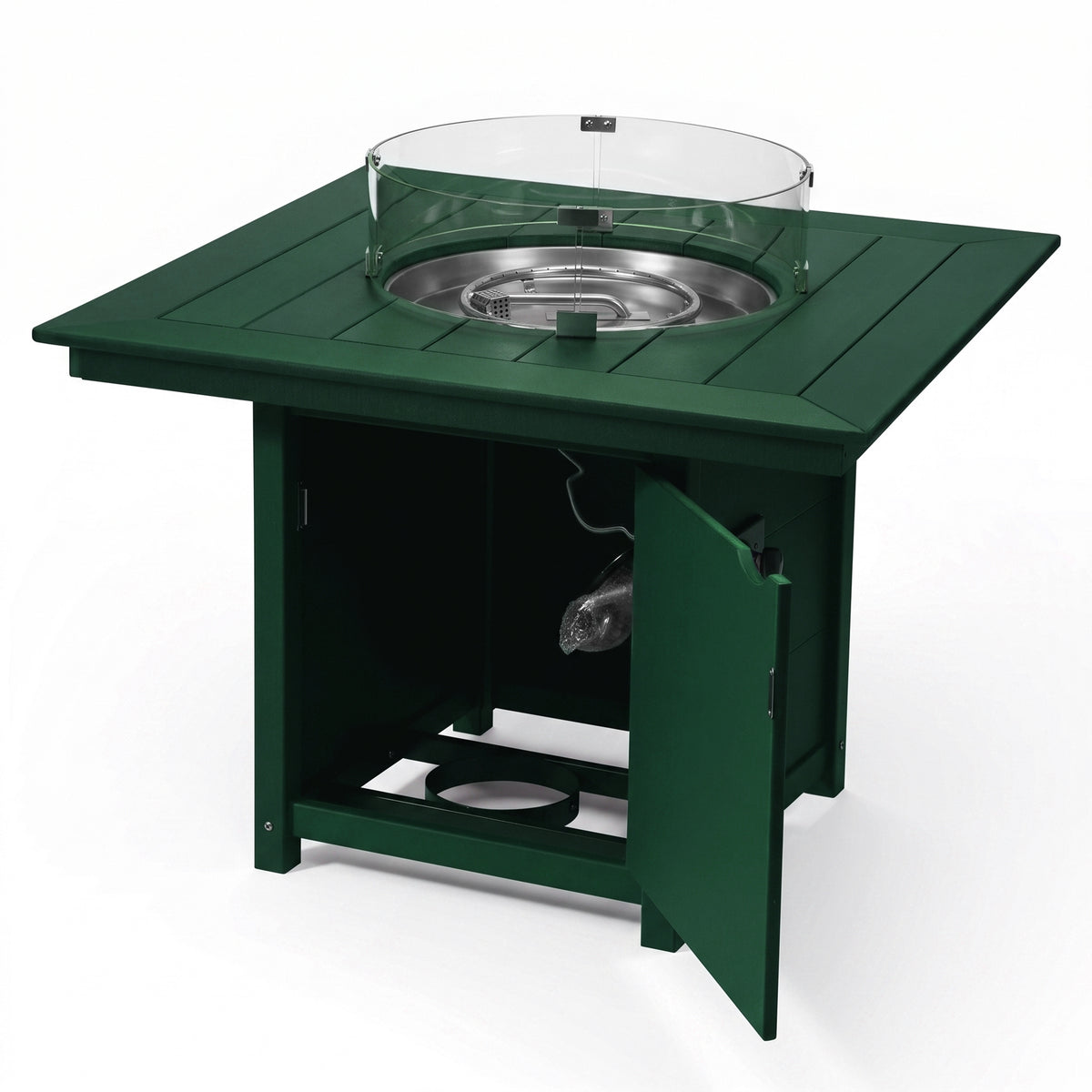 Helios Modern Outdoor Patio Propane 42" Square Fire Pit Table