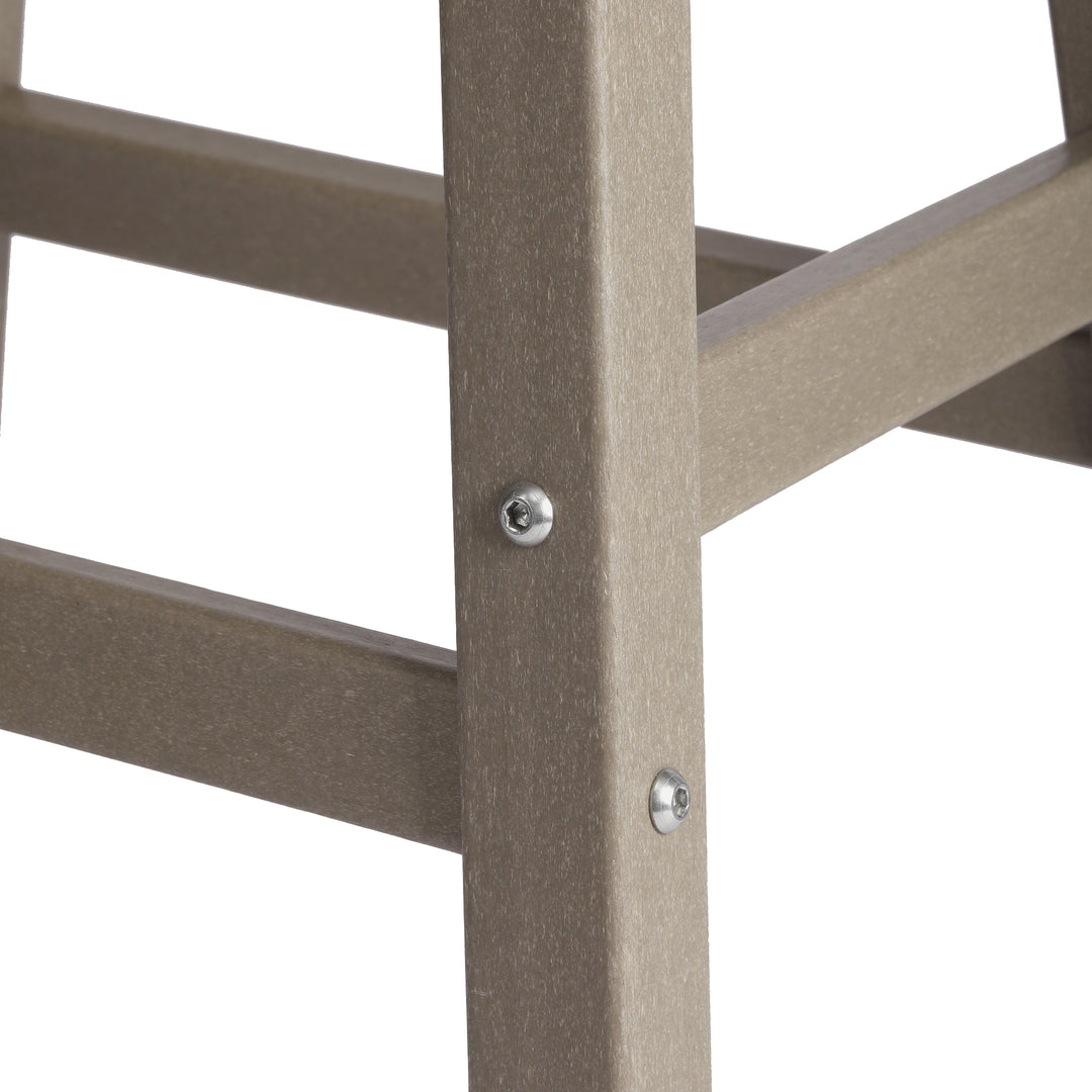 Malibu 24" HDPE Outdoor Patio Counter Height Bar Stools (Set of 2)