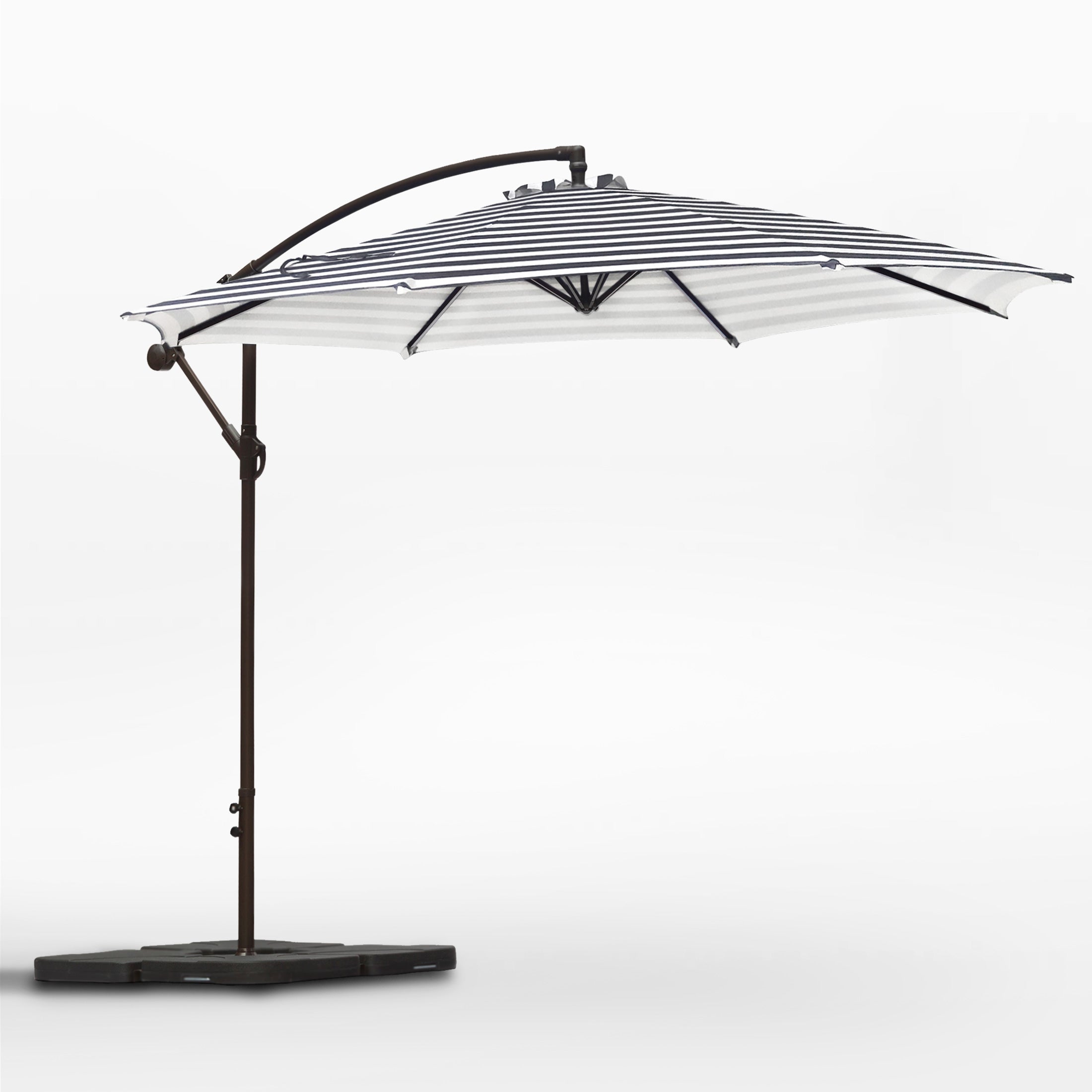 Julia 10 ft. Outdoor / Patio Cantilever Hanging Umbrella with weight base kit