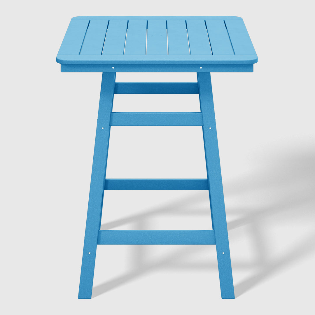 Malibu 30" Square Outdoor Patio Counter High Bistro Bar Table With Umbrella Hole