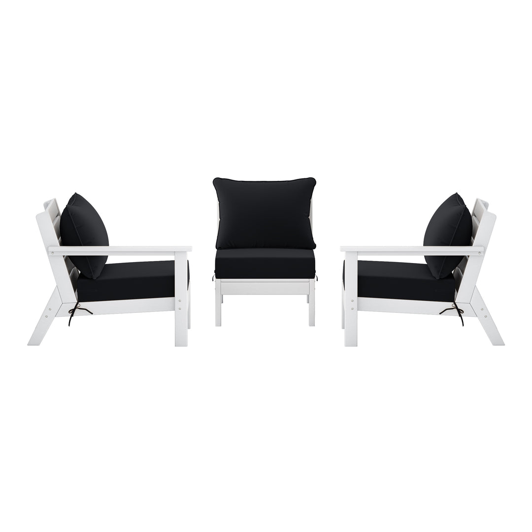 Avalon Outdoor Patio HDPE Sectional Sofa with Patio Cushions