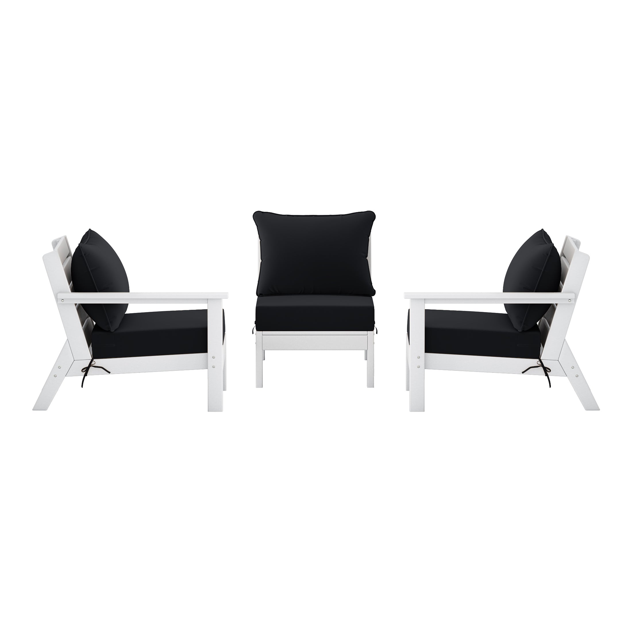 Avalon Outdoor Patio HDPE Sectional Sofa with Patio Cushions