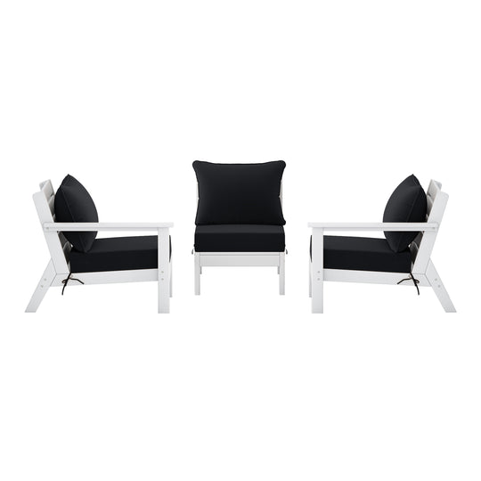 Avalon Outdoor Patio HDPE Sectional Sofa with Patio Cushions