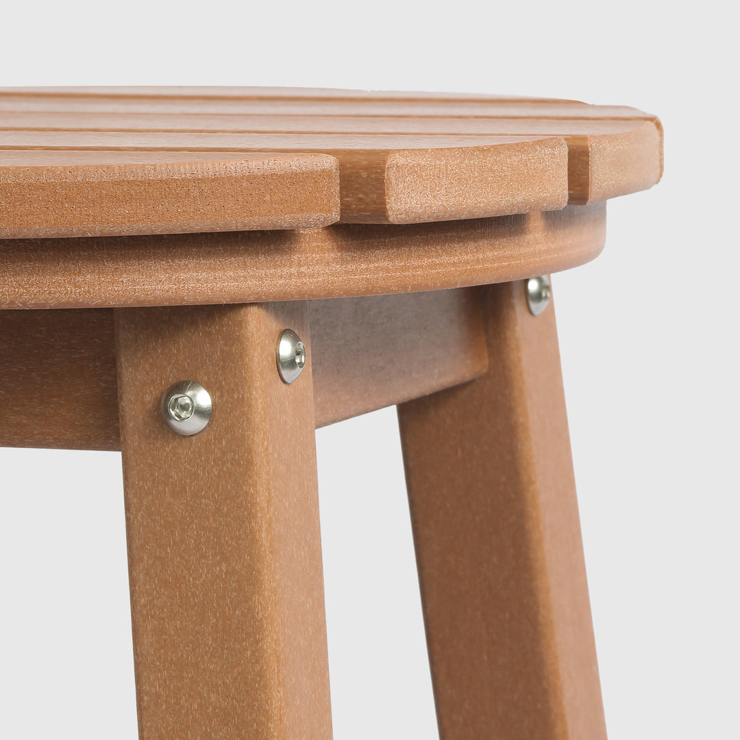 Malibu 24" HDPE Outdoor Patio Round Counter Height Bar Stool