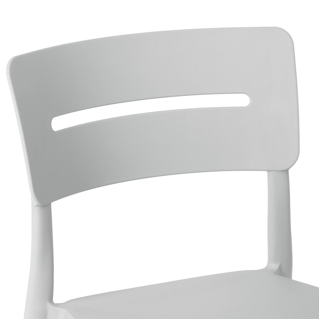 Playa Outdoor Modern Stackable Plastic Patio Dining Chairs (Set of 4)