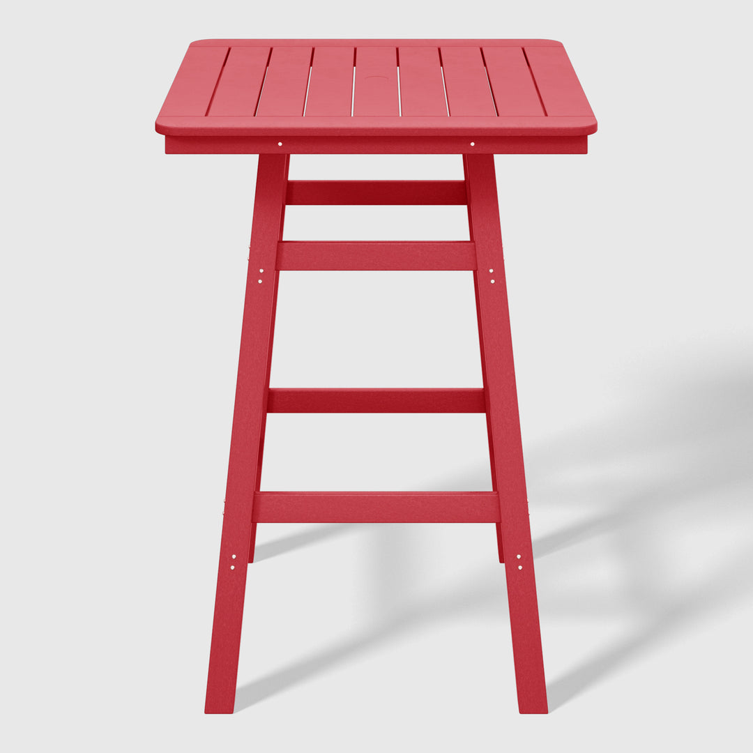 Malibu 30" Square Outdoor Patio Bistro Bar Table With Umbrella Hole