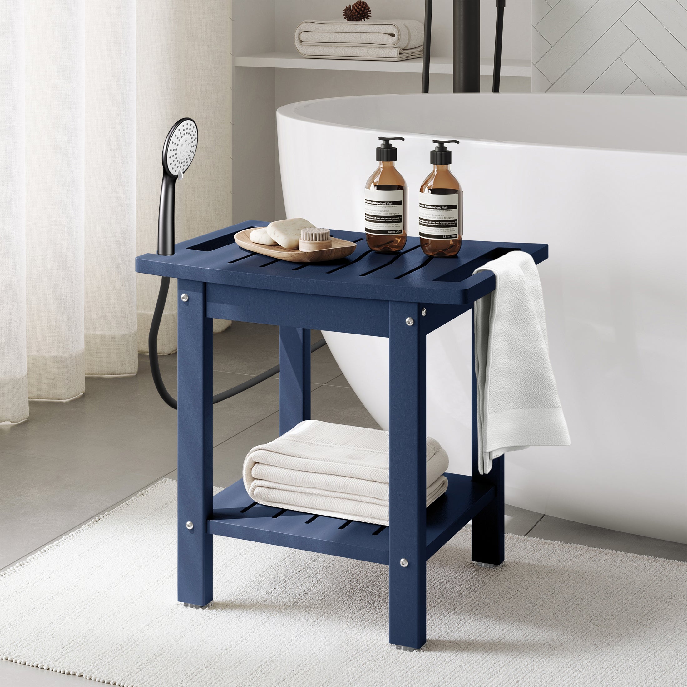 Sage HDPE Poly Plastic Waterproof Bathroom Shower Bench