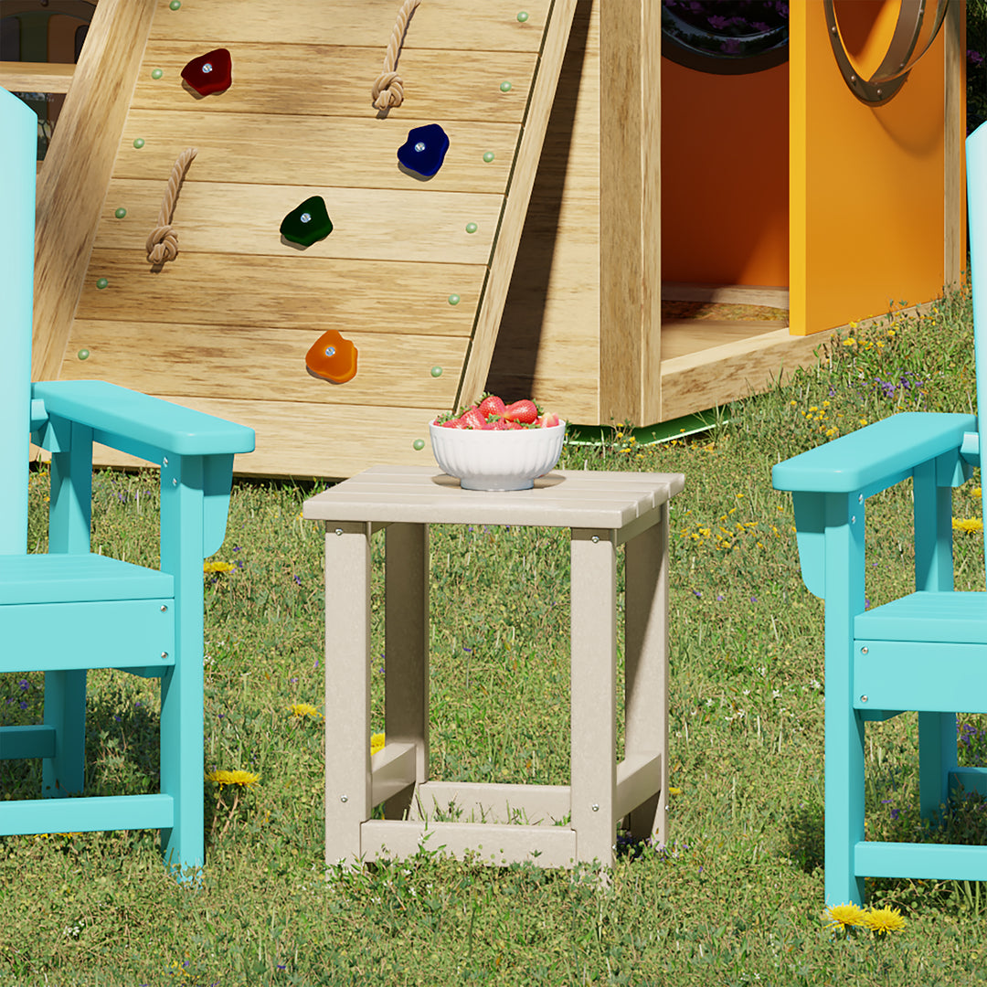 Malibu Kids Outdoor Patio Furniture HDPE Adirondack Square Side Table