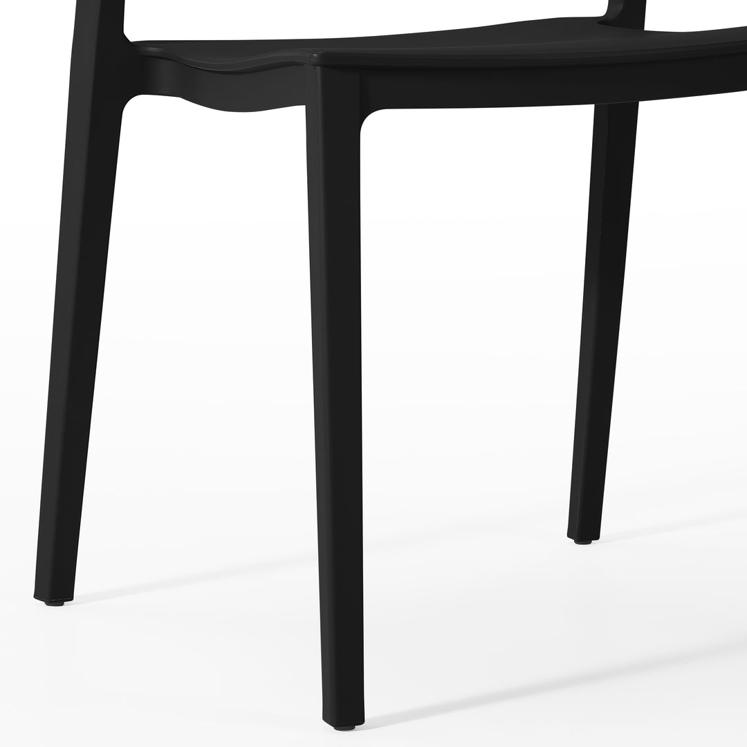 Playa Outdoor Modern Stackable Plastic Patio Bistro Dining Side Chairs (Set of 2)