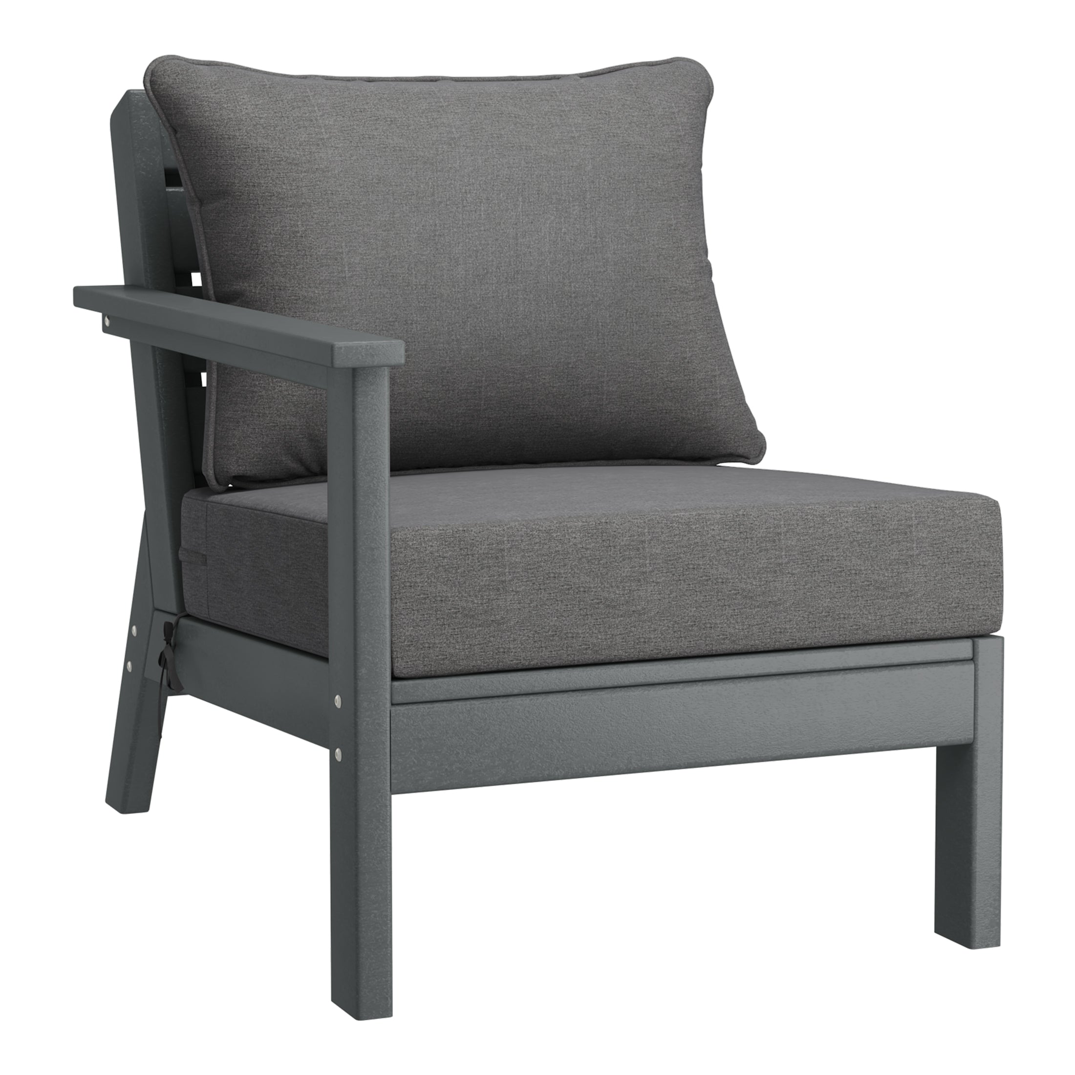 Avalon Outdoor 6-Piece Modular Sectional Patio Furniture Sofa Set in Gray Frame