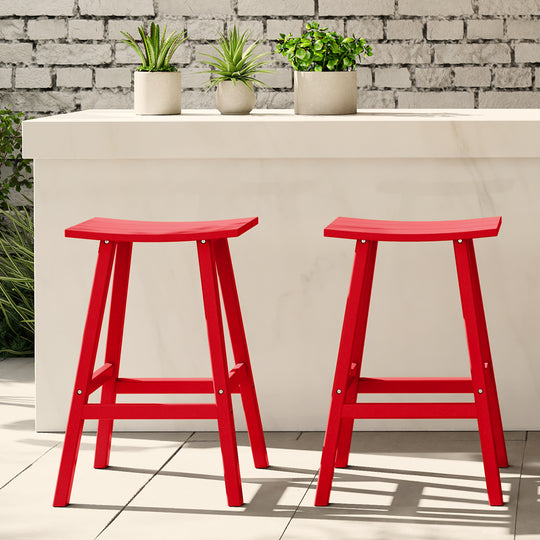 Malibu 2 piece set of 29" height Outdoor / Patio Saddle bar stools