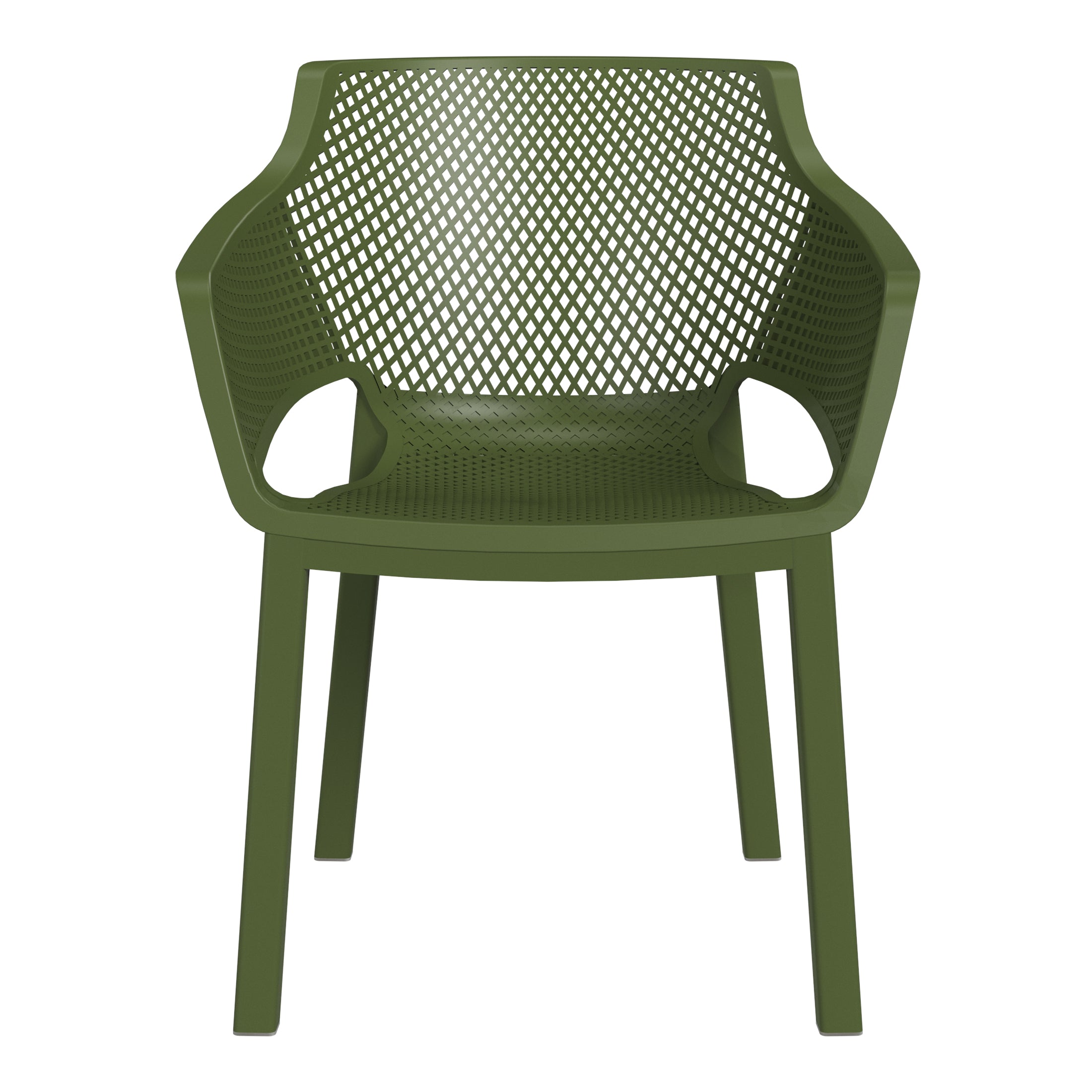Playa Outdoor Modern Stackable Plastic Resin Patio Dining Armchair (Set of 4)