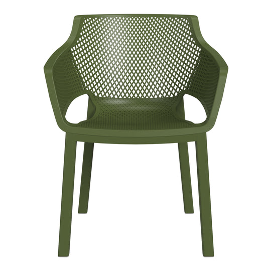 Playa Outdoor Modern Stackable Plastic Resin Patio Dining Armchair (Set of 4)
