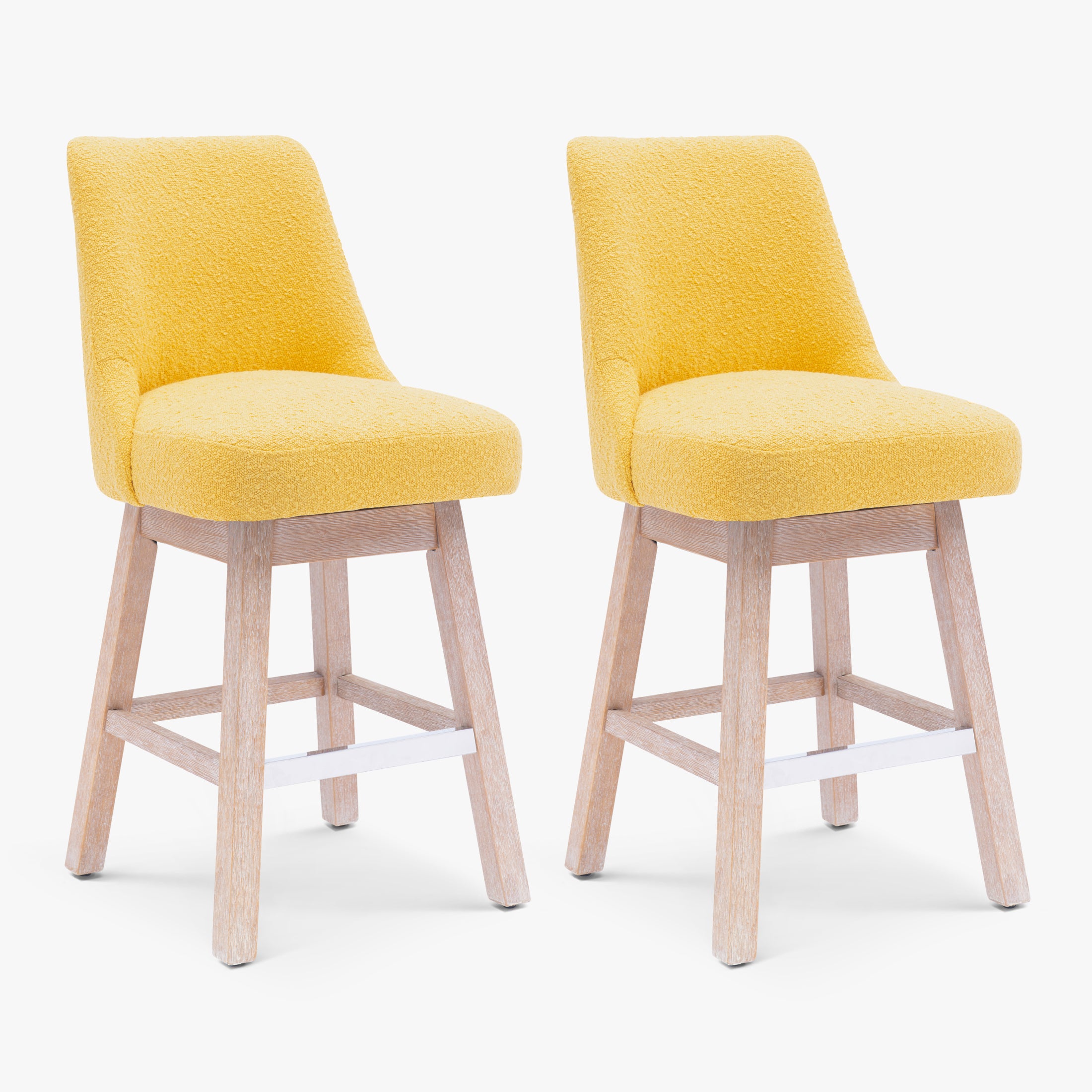 Genevieve 26" Upholstered Swivel Counter Height Bar Stools (Set of 2)