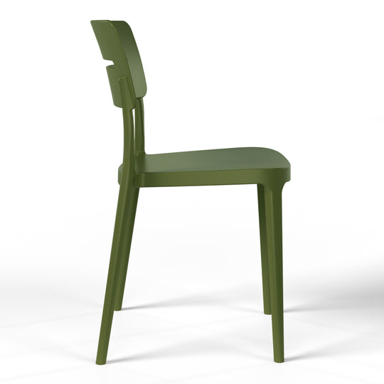 Playa Outdoor Modern Stackable Plastic Patio Dining Chairs (Set of 4)