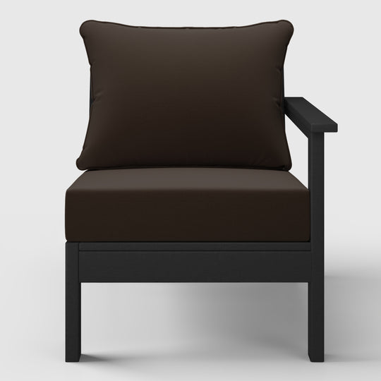 Avalon Outdoor Patio HDPE Right Arm Sectional Corner Club Chair with Patio Cushions