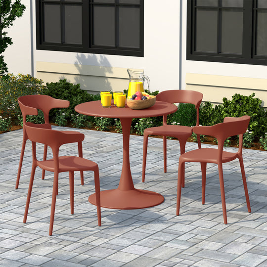 Playa Modern Stackable Resin Plastic Patio Dining Chair (Set of 4)