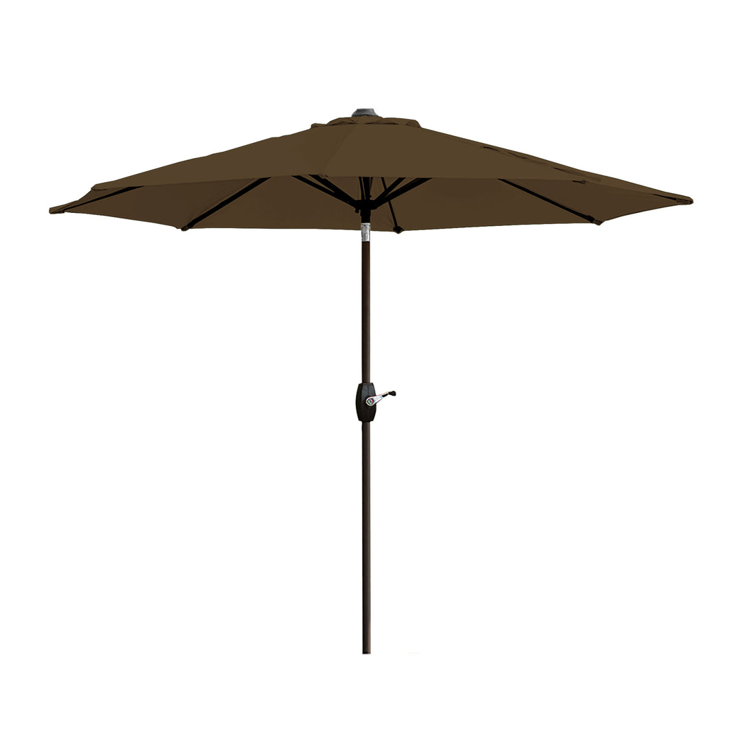 Paolo 9 ft. Patio Umbrella with Black Round Weight Base Kit