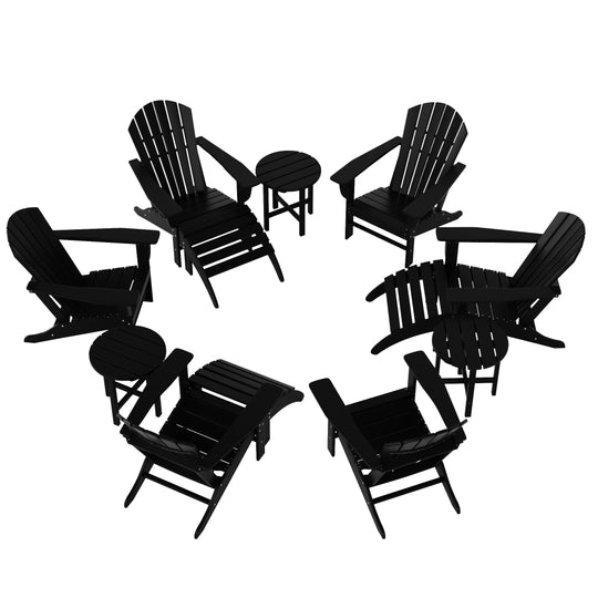 Dylan 12-Piece Outdoor Adirondack Chair With Ottoman And Side Table