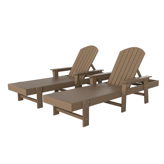 Dylan 2 Piece Adirondack Poly Reclining Chaise Lounge With Arms