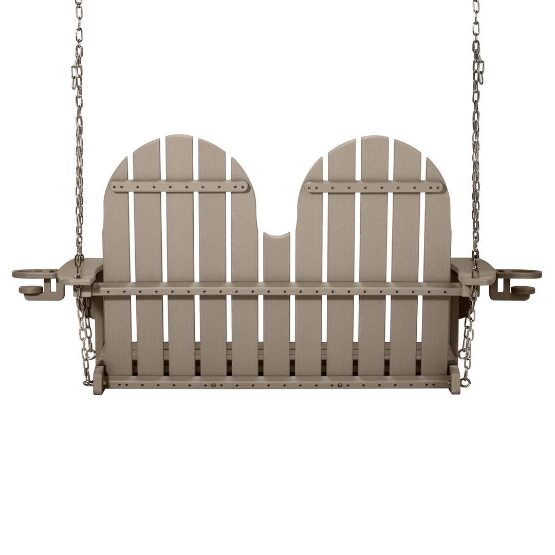 St. Augustine 4ft Outdoor HDPE Poly Farmhouse Hanging Porch Swing With Cup Holders