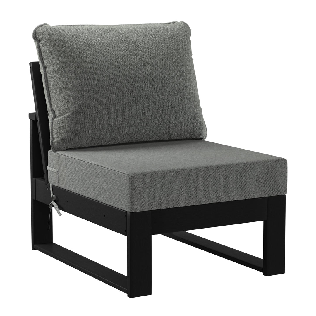 Montara Outdoor HDPE All-Weather Modern Deep Seating Patio Sofa with Waterproof Cushions
