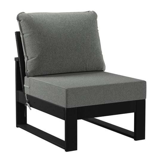 Montara Outdoor HDPE All-Weather Modern Deep Seating Patio Sofa with Waterproof Cushions