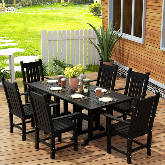 Malibu 7 Piece Outdoor Patio Dining Set Outdoor Table and Armchair Set
