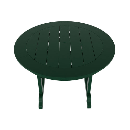Malibu 5-Piece HDPE Round Patio Dining Table Set with Foldable Chairs