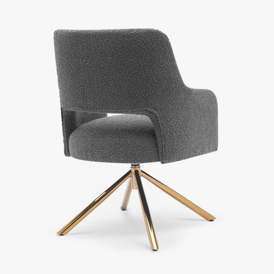 Genevieve Mid-Century Modern Wide Boucle Swivel Accent Arm Chair