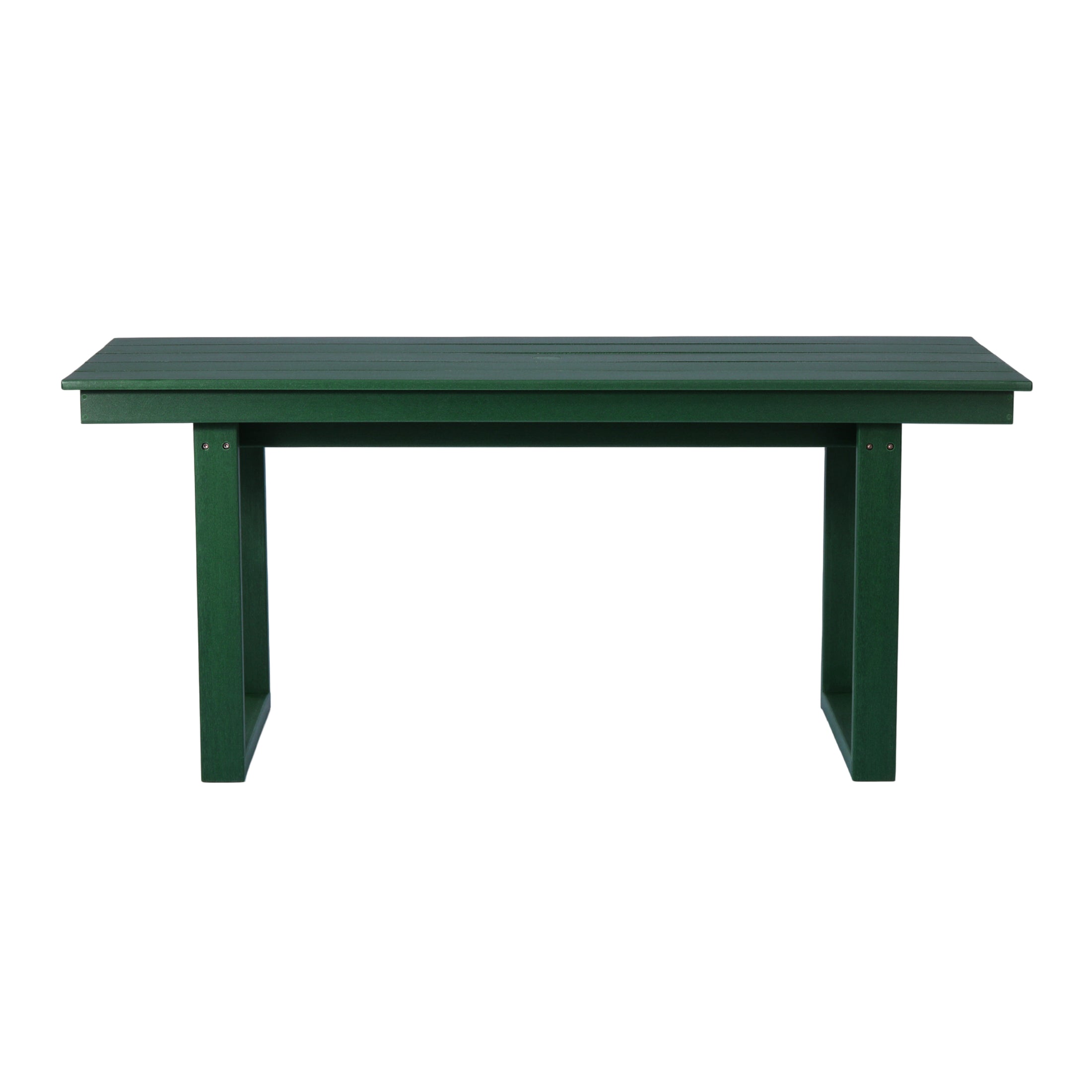 Paloma 68" Outdoor HDPE Modern Rectangular Patio Dining Table With Umbrella Hole