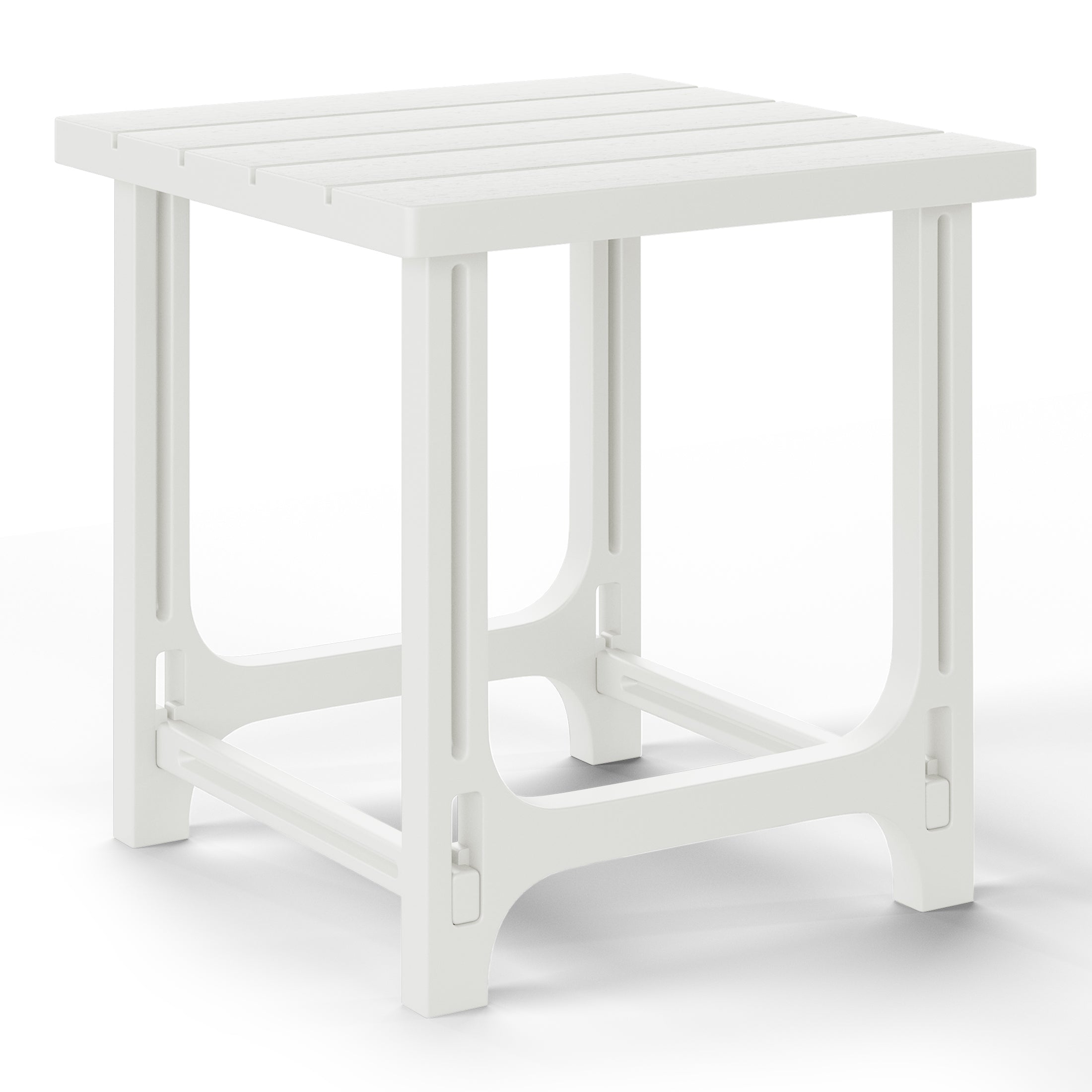 Azura 3-Piece HDPE Outdoor Patio Adirondack Chair with Ottoman and 18" Side Table Set