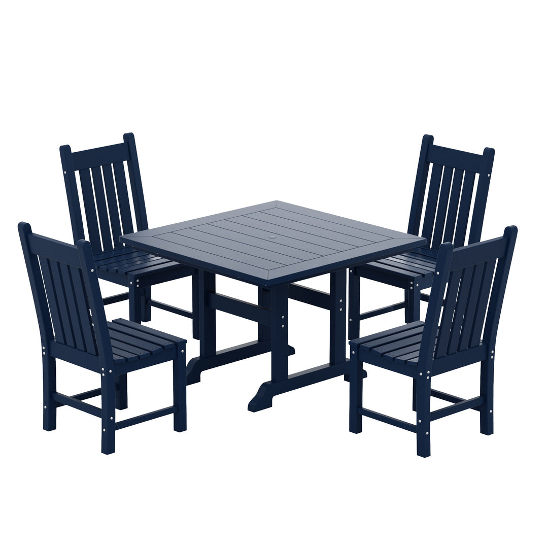Malibu 5 Piece Outdoor Patio Dining Set Outdoor Square Table and Chair Set