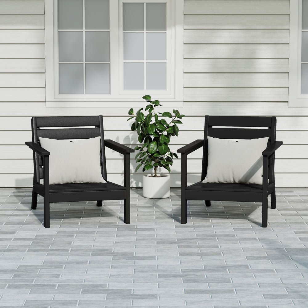 Avalon Outdoor Patio HDPE Deep Seating Armchair (Set of 2)