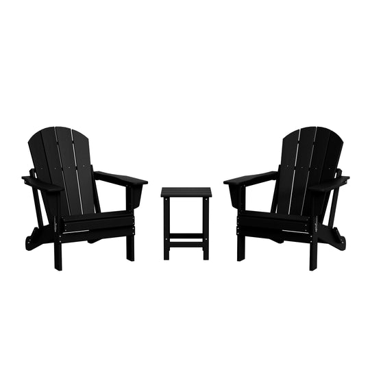 Malibu 3-Piece set Outdoor / Patio Poly Adirondack chair set with a side table ( 2 seater )